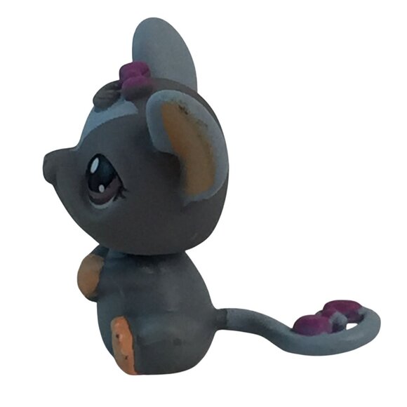 Littlest Pet Shop LPS Mouse Gray #1203 Pink #303 Mice Lot of 2 Figures - Picture 8 of 11